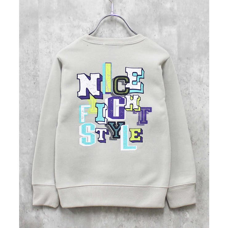 16-5G/ベージュ/B | 裏起毛プリントトレーナー キッズ トップス | ZI-ON