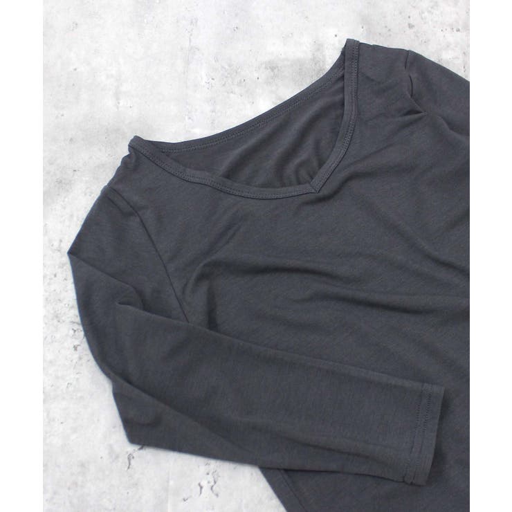 6-3チャコール/Vネック | ヒートインナー キッズ 肌着 | ZI-ON