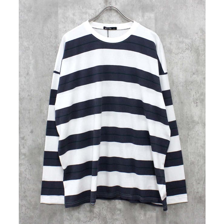 12-7オフホワイト/B | ボーダーロンT メンズ Tシャツ | ZI-ON