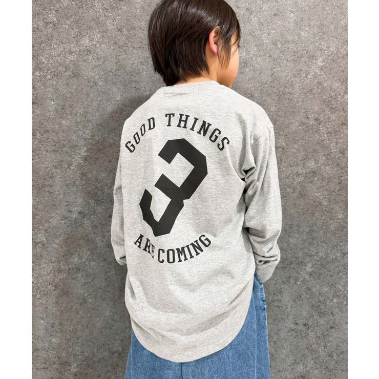 オーバーサイズプリントヘムロンT キッズ 子供服[品番