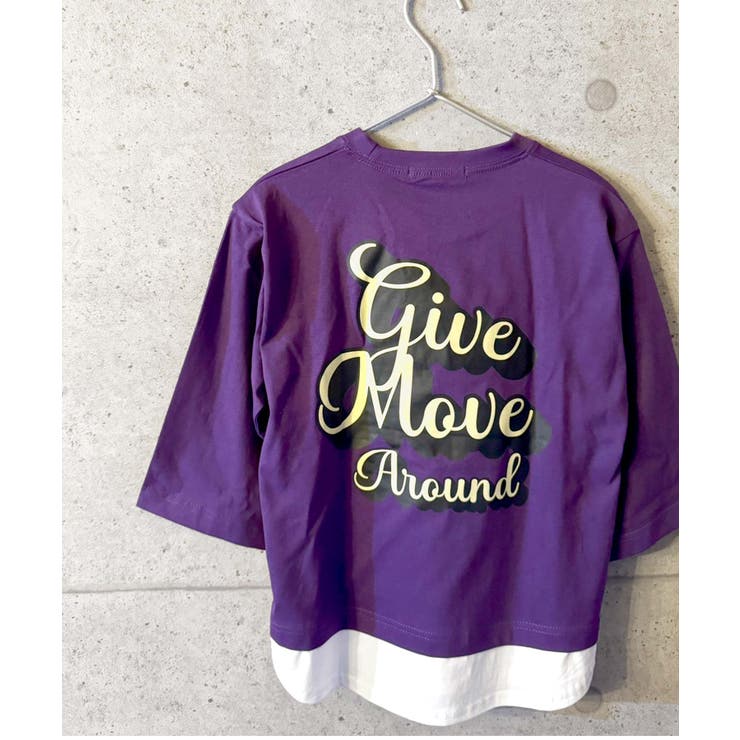 16-11パープル/C | オーバーサイズフェイクロンT キッズ 長袖Tシャツ | ZI-ON