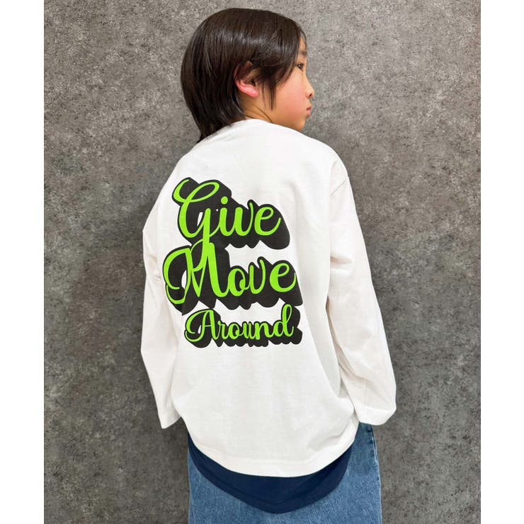 16-9オフホワイト/C | オーバーサイズフェイクロンT キッズ 長袖Tシャツ | ZI-ON