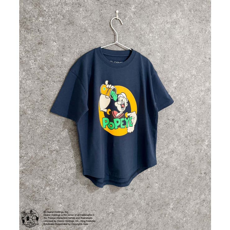 8-7ネイビー/B | POPEYE オーバーサイズTシャツ キッズ | ZI-ON