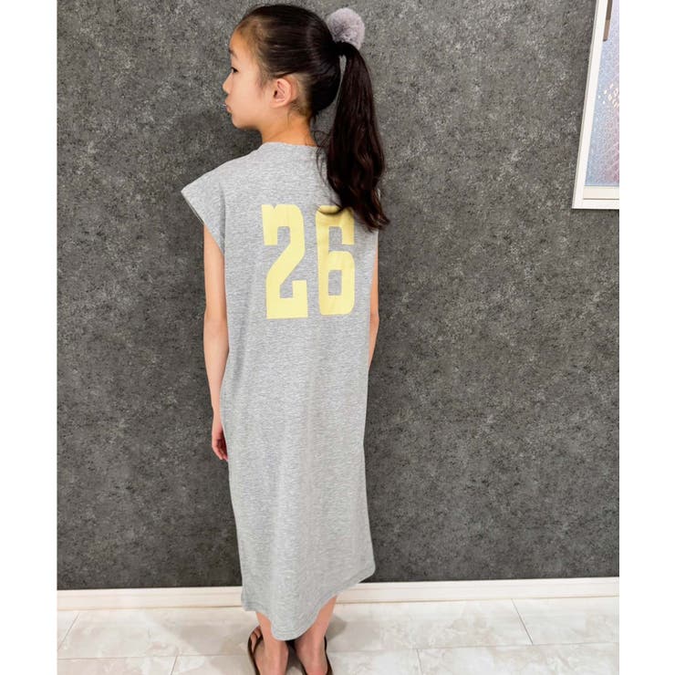 8-2杢グレー/A | SHISKY オーバーサイズスリーブレスドレス キッズ | ZI-ON