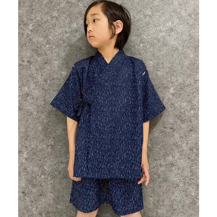 12-1かすれネイビー | 接触冷感 SHISKY 甚平 | ZI-ON