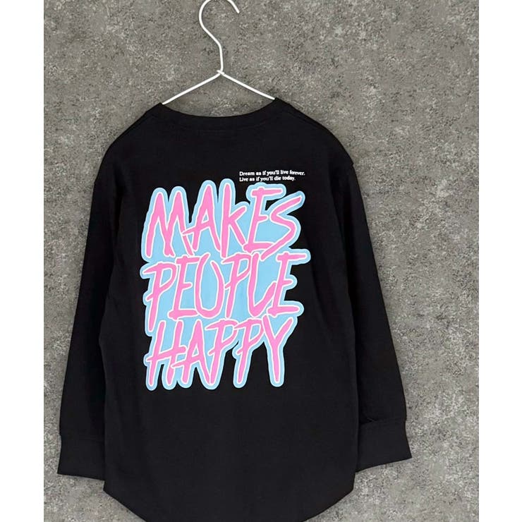 9-6ブラック/B | プリントヘムロンT キッズ 長袖Tシャツ | ZI-ON