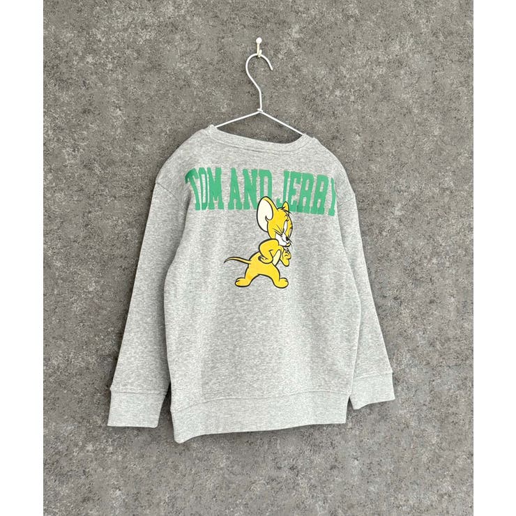 16-10杢グレー/C | TOM&JERRY バックプリント裏起毛トレーナー キッズ | ZI-ON
