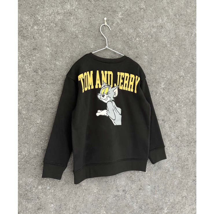 16-16ブラック/D | TOM&JERRY バックプリント裏起毛トレーナー キッズ | ZI-ON