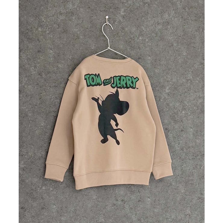 16-2ベージュ/A | TOM&JERRY バックプリント裏起毛トレーナー キッズ | ZI-ON