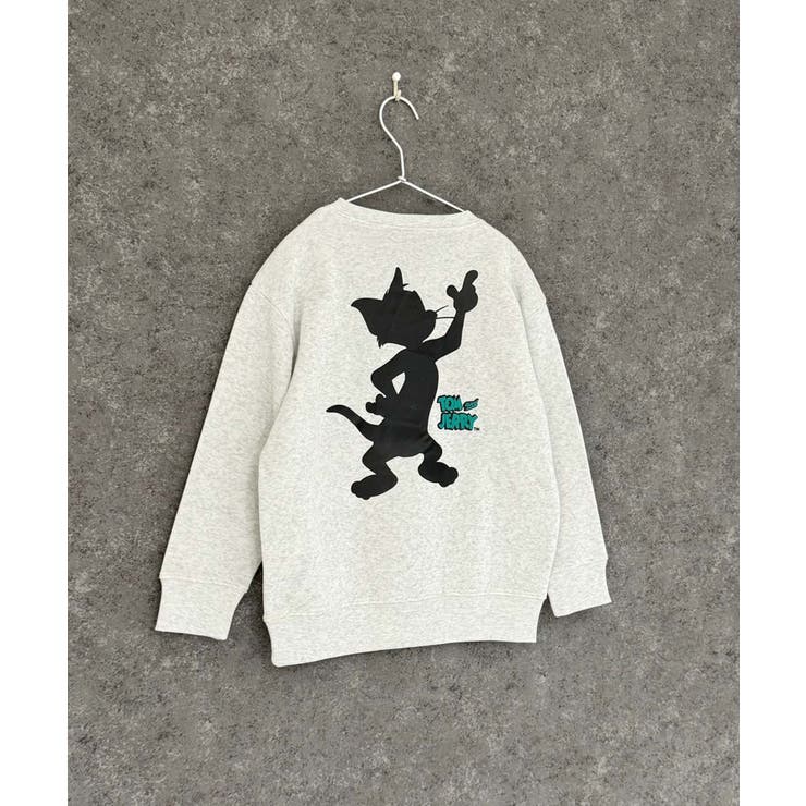 16-5オートミール/B | TOM&JERRY バックプリント裏起毛トレーナー キッズ | ZI-ON