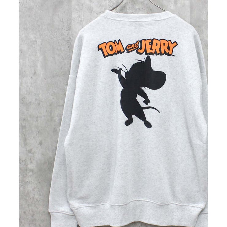 当店だけの限定モデル TOM&JERRY 裏起毛バックプリントBIGトレーナー メンズ[品番 Mサイズ