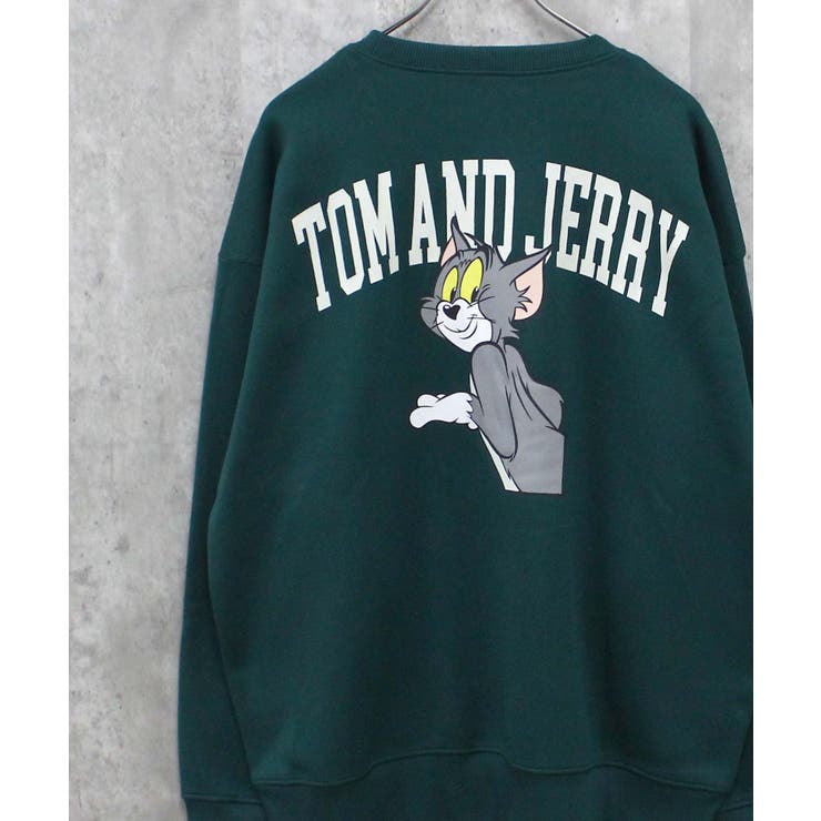 TOM&JERRY 裏起毛バックプリントBIGトレーナー メンズ[品番