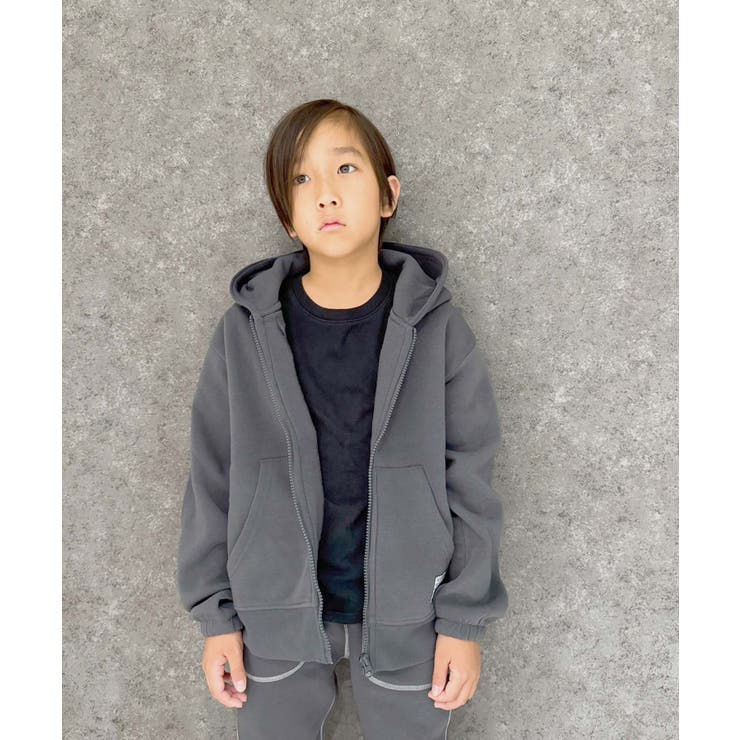 裏起毛ZIPオーバーパーカー キッズ 子供服[品番：ZONK0007107