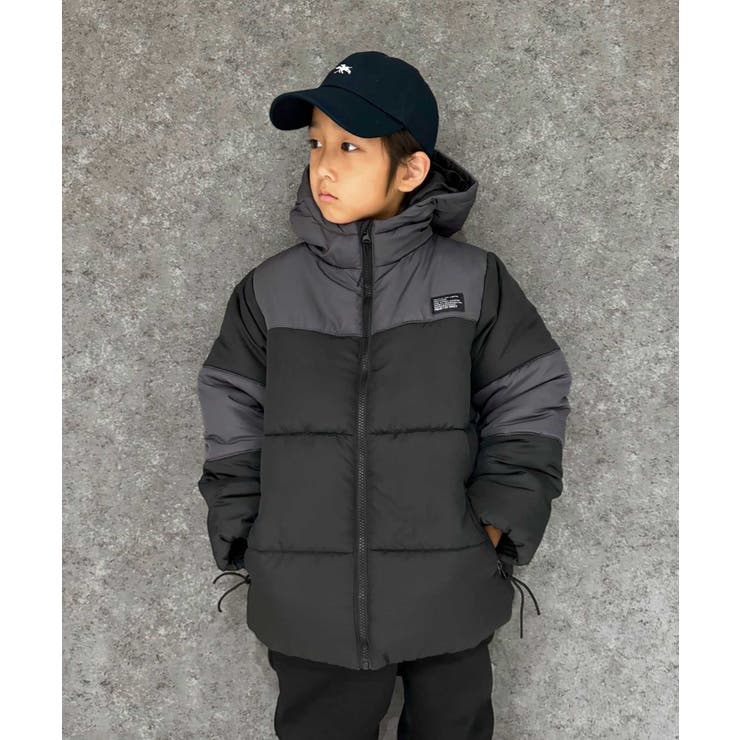 【爆売りセール開催中！】 バイカラーフェイクダウンジャケット キッズ 子供服[品番 120（115～124cm）