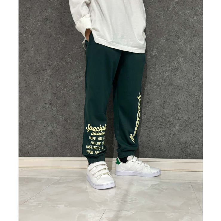 6-3D/グリーン | プリントスウェットパンツ キッズ 長ズボン | ZI-ON