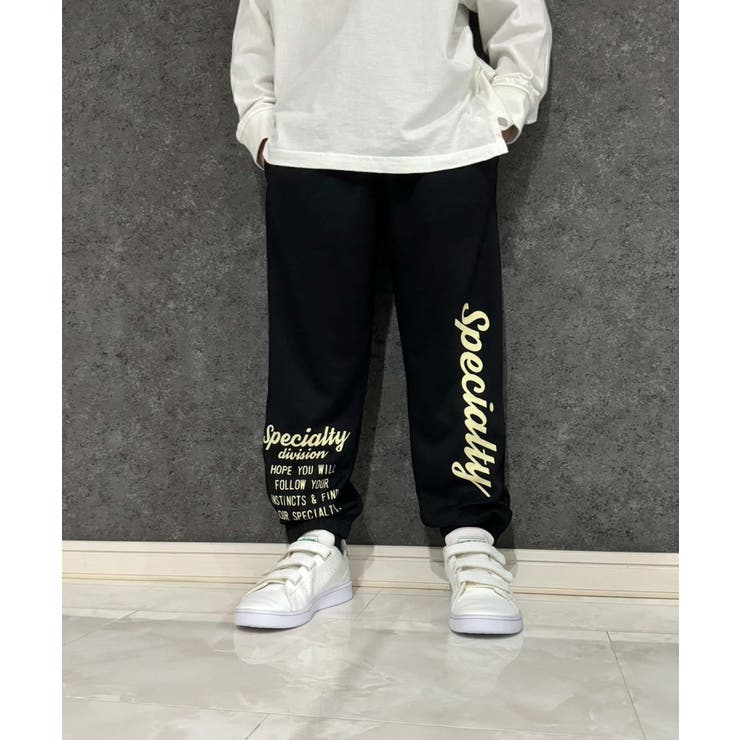 6-6ブラック | プリントスウェットパンツ キッズ 長ズボン | ZI-ON