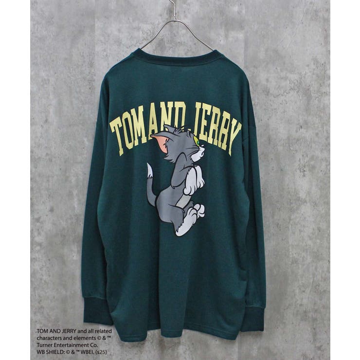16-14D/グリーン/D | TOM&JERRY バックプリントBIGトレーナー メンズ | ZI-ON