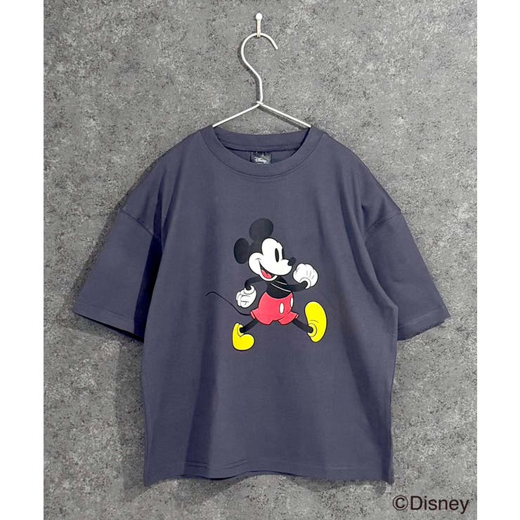 6-1チャコール | MICKEYMOUSE オーバーサイズＴシャツ キッズ | ZI-ON