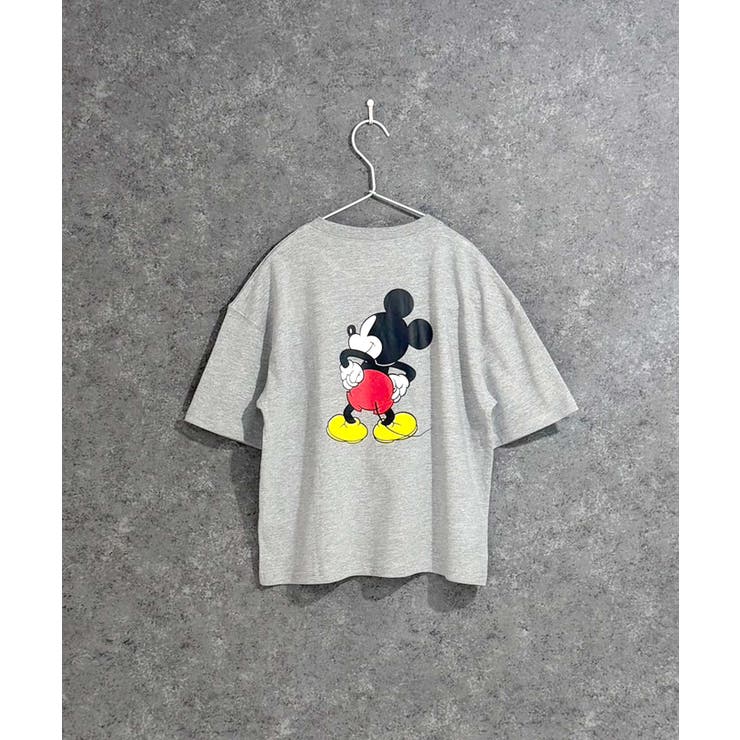 16-10杢グレー/C | MICKEYMOUSE オーバーサイズＴシャツ キッズ | ZI-ON