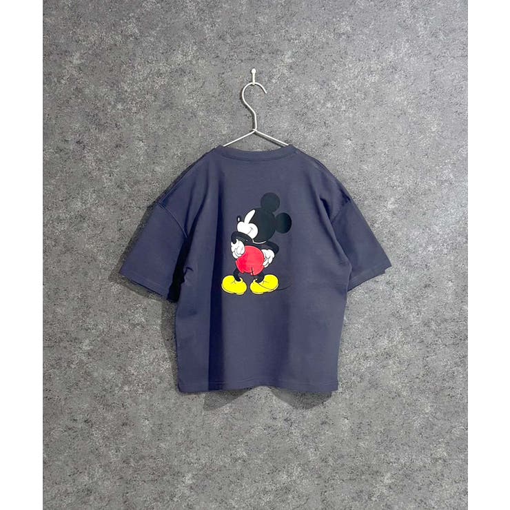 16-12チャコール/C | MICKEYMOUSE オーバーサイズＴシャツ キッズ | ZI-ON