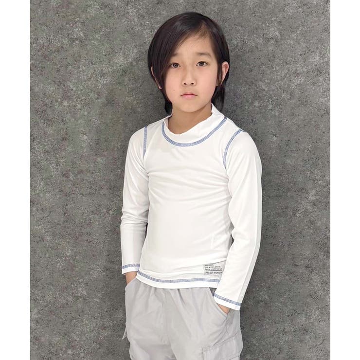 8-1オフホワイト | 長袖ラッシュガード キッズ水着 子供用 | ZI-ON