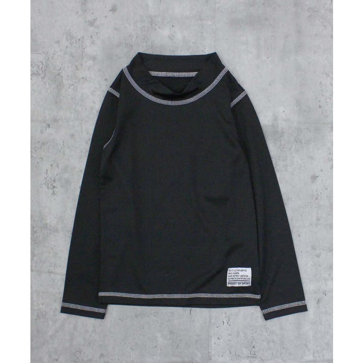 8-8ブラック | 長袖ラッシュガード キッズ水着 子供用 | ZI-ON