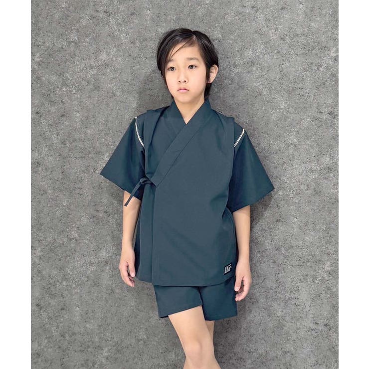 6-5チャコール | ICEFABRIC 接触冷感 甚平 | ZI-ON