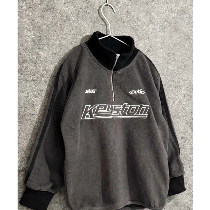 4-3チャコール | マイクロフリース ハーフジップトレーナー キッズ | ZI-ON