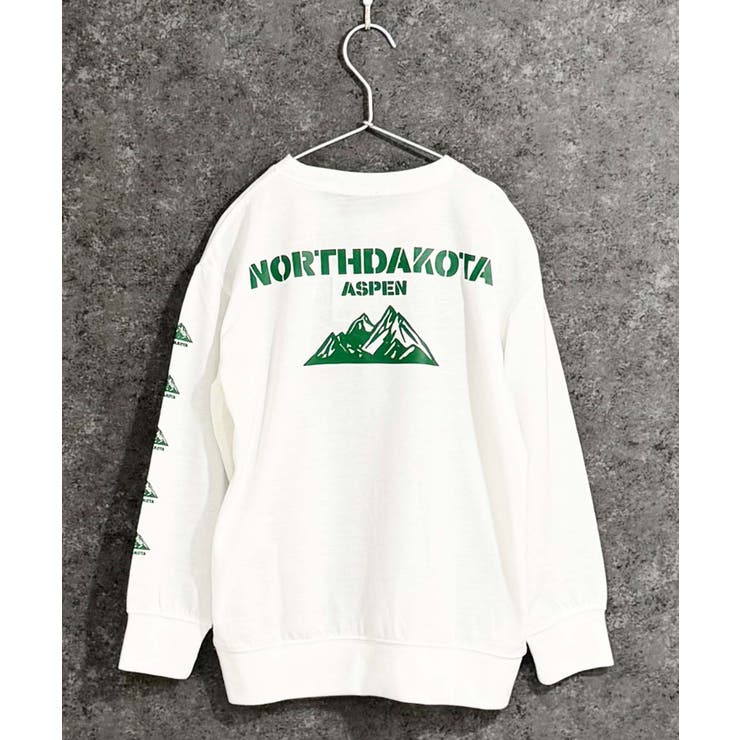 9-4オフホワイト/B | ミニ裏毛 マウンテンBIGトレーナー キッズ | ZI-ON