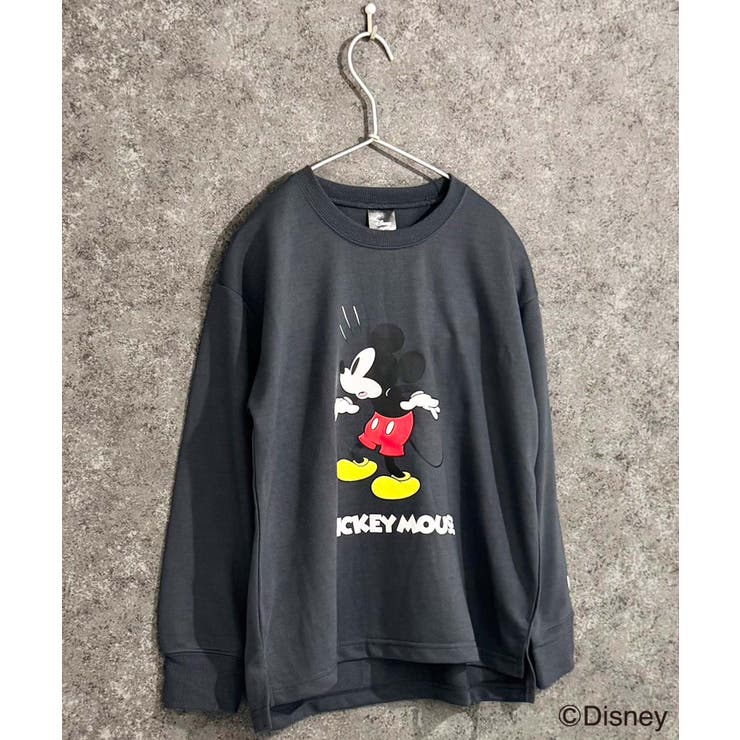 16-8チャコール/B | MICKEYMOUSE ミニ裏毛 ビックトレーナー | ZI-ON