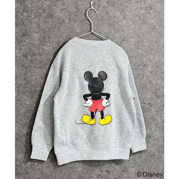16-14杢グレー/D | MICKEYMOUSE 裏起毛トレーナー キッズ | ZI-ON