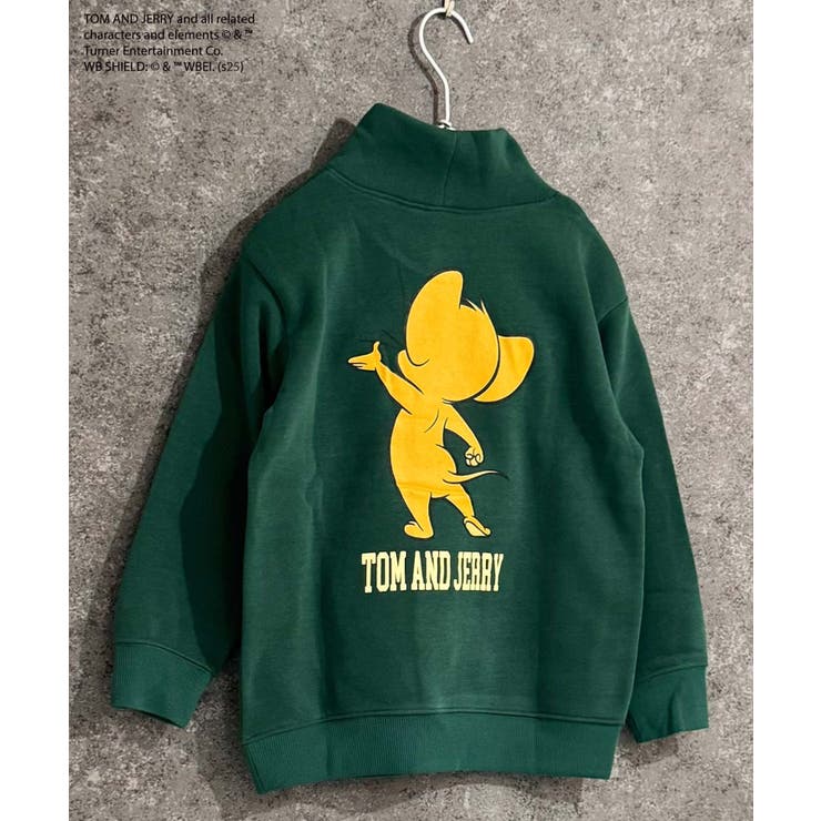 8-3D/グリーン/A | TOM&JERRY ハイネック裏起毛トレーナー トムジェリ | ZI-ON