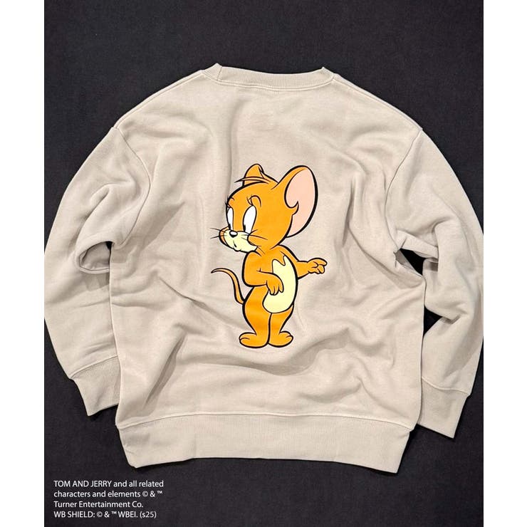 8-1G/ベージュ/A | TOM&JERRY 裏起毛トレーナー キッズ | ZI-ON