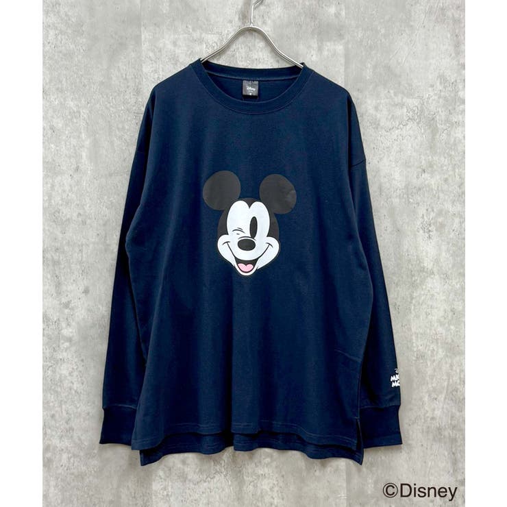 16-11ネイビー/C | MICKEY MOUSE ミッキーBIGロンT | ZI-ON