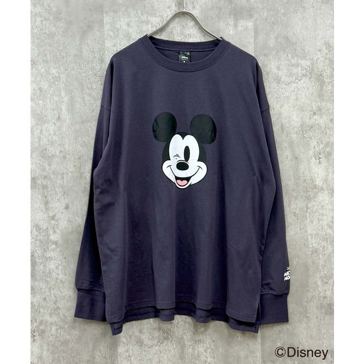 16-12チャコール/C | MICKEY MOUSE ミッキーBIGロンT | ZI-ON