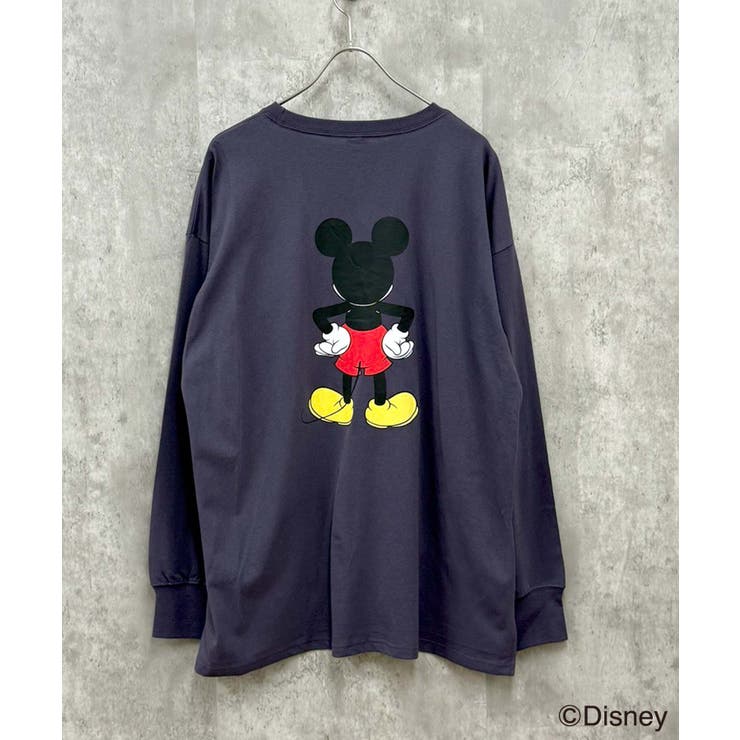 16-16チャコール/D | MICKEY MOUSE ミッキーBIGロンT | ZI-ON