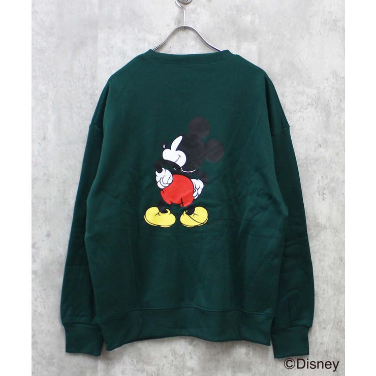 16-11D/グリーン/C | MICKEY MOUSE ミッキーBIGトレーナー | ZI-ON