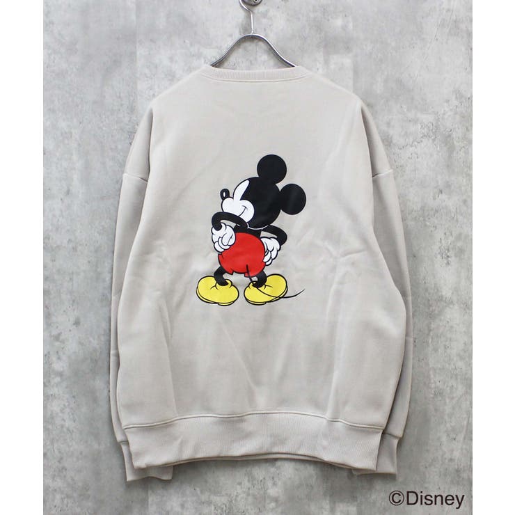 16-9G/ベージュ/C | MICKEY MOUSE ミッキーBIGトレーナー | ZI-ON