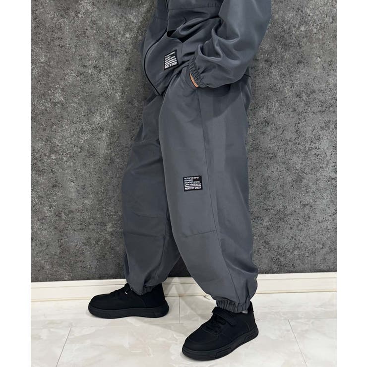 4-3チャコール | 裏メッシュ パラシュートパンツ キッズ | ZI-ON