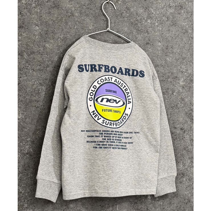 8-2杢グレー/A | NEVSURF プリントBIGロンT キッズ | ZI-ON