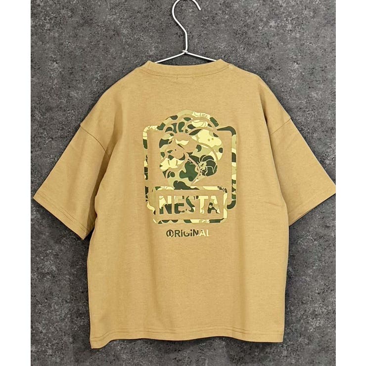 16-10ベージュ/C | NESTA オーバーサイズTシャツ キッズ | ZI-ON