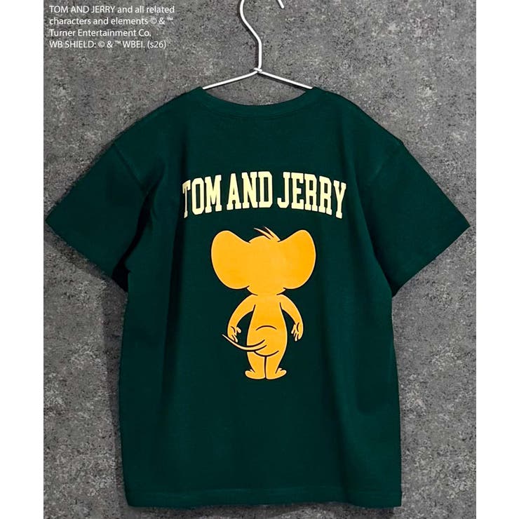 8-6D/グリーン/B | TOM&JERRY プリントTシャツ キッズ | ZI-ON