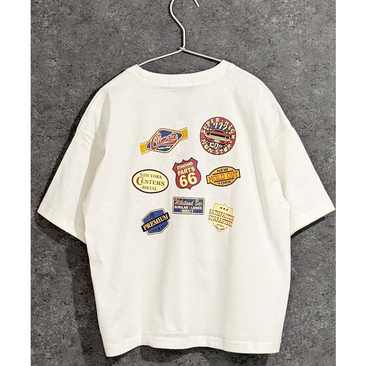 9-1オフホワイト/A | ステッカーデザイン 半袖Tシャツ キッズ | ZI-ON