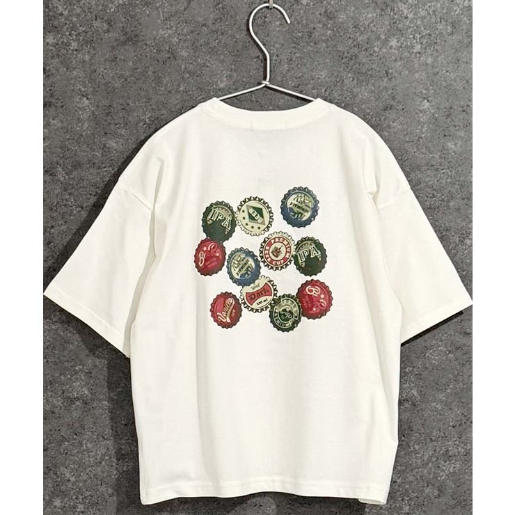 9-4オフホワイト/B | ステッカーデザイン 半袖Tシャツ キッズ | ZI-ON