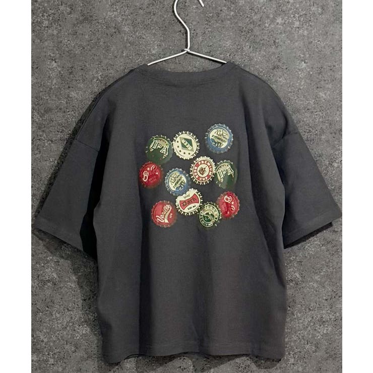 9-6チャコール/B | ステッカーデザイン 半袖Tシャツ キッズ | ZI-ON