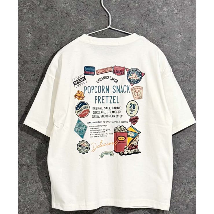 9-7オフホワイト/C | ステッカーデザイン 半袖Tシャツ キッズ | ZI-ON