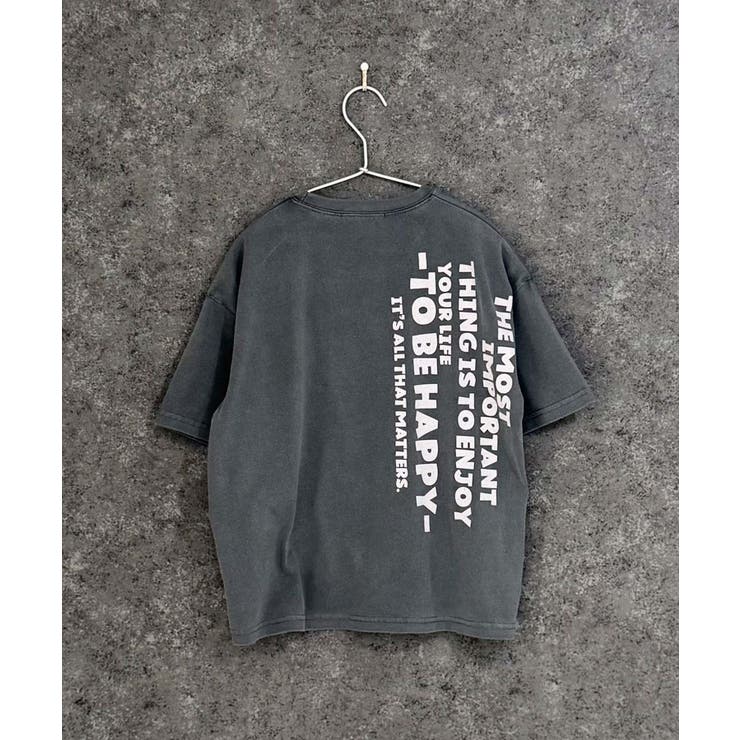 8-3チャコール/B | モノトーン ピグメント染め 半袖Tシャツ | ZI-ON