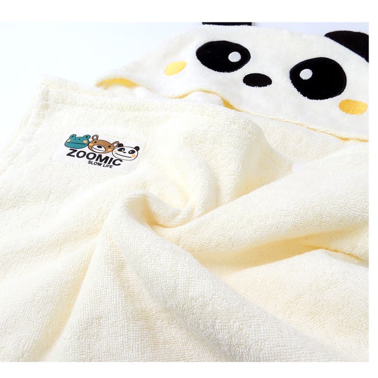 ＜バスローブ＞ズーミックアニマルフード付タオル60x120cm【ZOOMIC】▽綿100％スナップボタン付男女兼用子供キッズベビー赤ちゃん男の子女の子男児▽