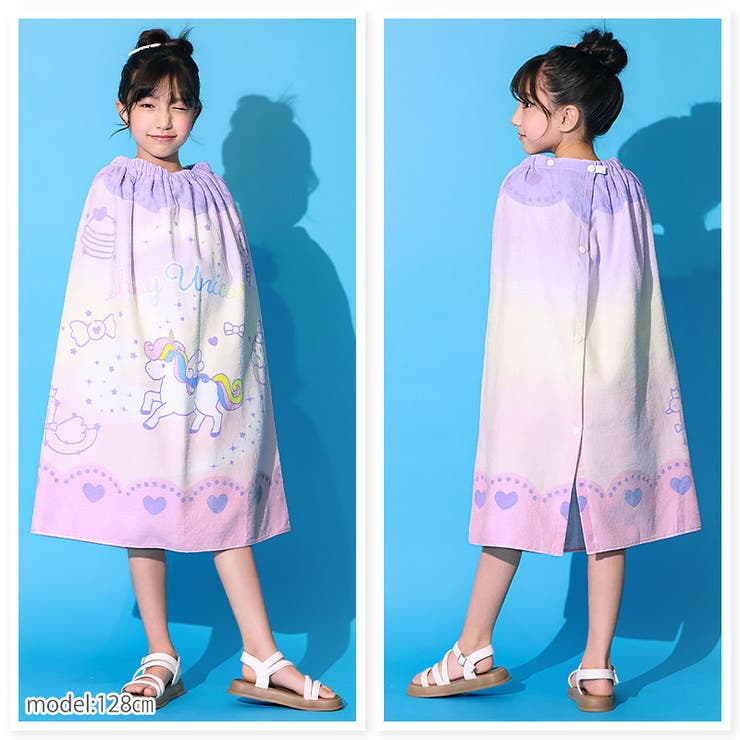 ラップタオル80cmキッズプールタオル女の子ユニコーンチェック花レモンフルーツ巻きタオル子供用綿100％コットンお名前タグ付水着用品バスタオル120cm着替えスイミングプールお風呂温泉海水浴水遊び通園通学プレゼントギフト贈り物可愛い