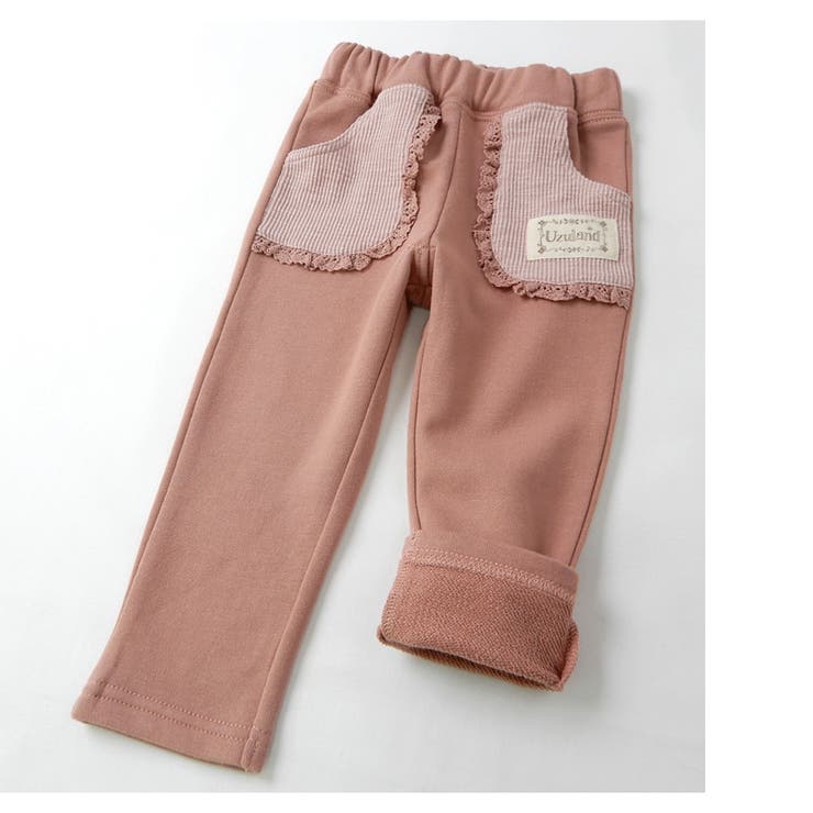 【10%OFF】子供服ボトムスパンツ女の子デザインポケットロングパンツ(80-130cm)【Uzulandウズランド】▽キッズベビーおしゃれかわいい可愛い二次加工切替女子女児こども服ベビー服秋春▽ポイント消化
